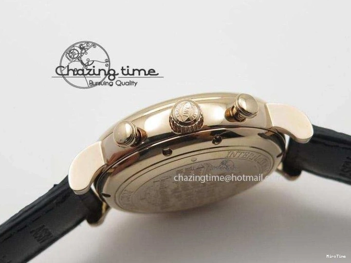 MIROTIME 0517 Portofino Chrono RG Black Dial on Black Leather Strap A HighPerformance 7389